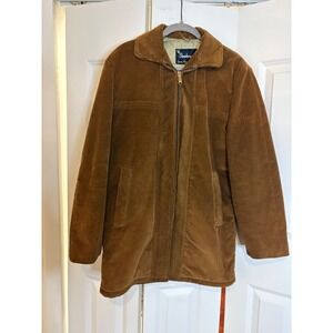 Shanhouse Sports Outerwear Vintage Corduroy Zip Jacket Talon Zipper Brown Quilte